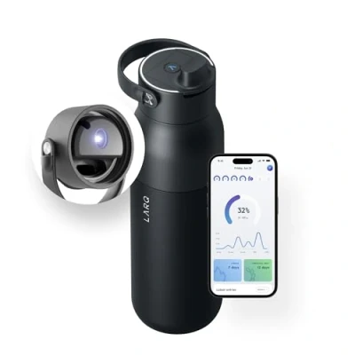 Immagine di LARQ Bottle PureVis 2 680ml Auto pulente UV App monitoraggio idratazione, bottiglia isolante in acciaio inox Riutilizzabile, ideale per viaggi, garanzia anni, Obsidian Black