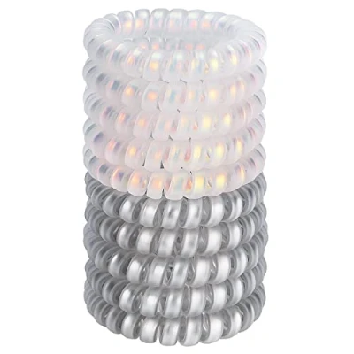 Immagine di JessLab Elastici Spirale per Capelli, 10 Pezzi Senza Tracce in Plastica Coda di Cavallo, Accessorio Ragazze e Donne, Colori Assortiti (Set 11)