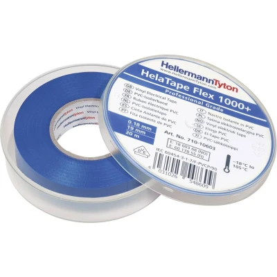 Immagine di HellermannTyton HelaTape Flex 1000+ 710 10603 Nastro isolante Blu (L x L) 20 m 19 mm 1 pz.