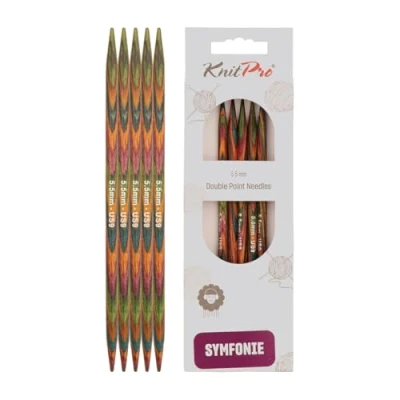 Immagine di KnitPro Symfonie Ferri a Doppia Punta 15 cm x 5,5 mm, Colore: Multicolore