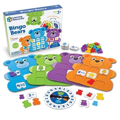 Immagine di Learning Resources Orsi del Bingo educativi da Interno, Giochi d’intelligenza per Bambini, Apprendimento prescolare, 73 Pezzi, dai 3 Anni in avanti, Multicolore, LER5025, LER0841