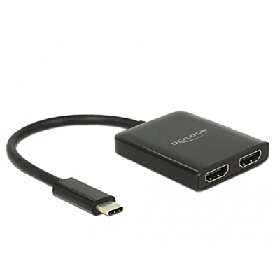 Immagine di Delock USB Tipo C a (HDMI, 25 cm), Adattatore dati + video, Nero