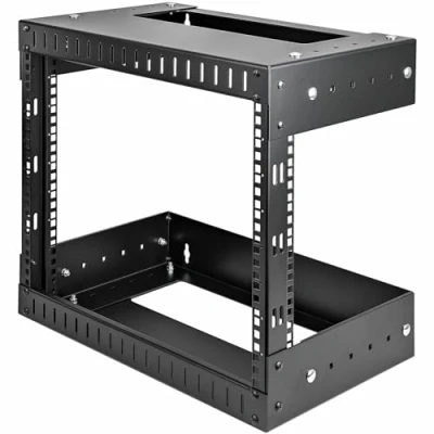 Immagine di StarTech.com Armadio Rack a Muro 8U 19&quot;, Server Telaio Aperto 2 Montanti con Profondità di Montaggio Regolabile, Quadro Rete per Apparecchiature IT/AV/Switch/Patch Panel (RK812WALLOA)