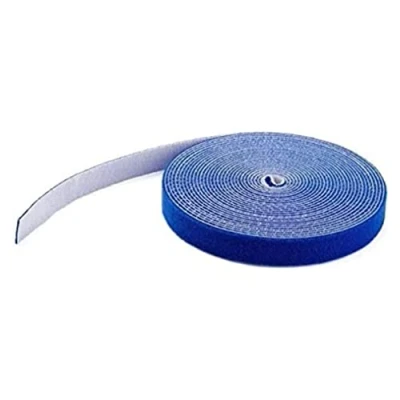 Immagine di StarTech.com Rotolo di nastro a strappo da 7,6 m, Fascette riutilizzabili tagliare su misura, serracavo in tessuto con fissaggio per cavi industriali, Blu (HKLP25BL)