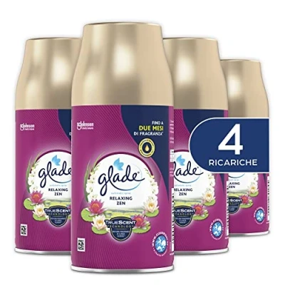 Immagine di Glade Automatic Spray Ricarica, Profumatore per Ambienti, Fragranza Relaxing Zen, Formato Scorta da 4 Ricariche 269 ml