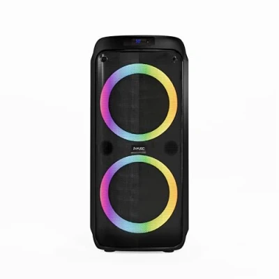 Immagine di R MUSIC Party Boost M Altoparlante High Power Bluetooth 5.3, 11h di autonomia, RGB, Modalità karaoke, Microfono cablato, Maniglia integrata, Equalizzatore
