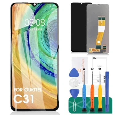 Immagine di Kit di riparazione per display LCD Oukitel C31 Pro, sostituzione schermo touch digitizer (nero, senza cornice)
