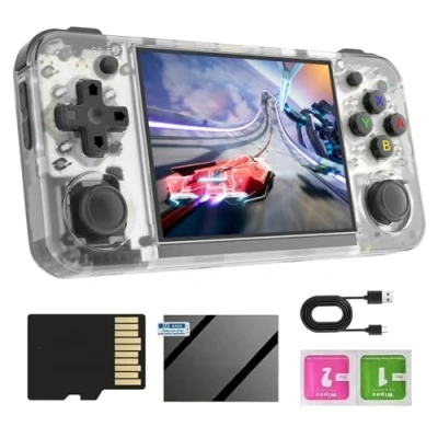 Immagine di RG35XX H Console Portatile Retrogaming, Sistema Linux 5500 Giochi 64G Videogiochi Portatili, Schermo Da 3,5 Pollici Game Supporto Gamepad e Uscita TV, Batteria 3500mAh Retro