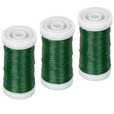 Immagine di ECENCE 3x Filo di mirto ricotto in ferro colore Verde per hobbistica, legare fiori, avvolgente legatura rotolo 100m