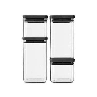 Immagine di Brabantia Tasty+ Set 4 Stackable Square Canister, Dark Grey