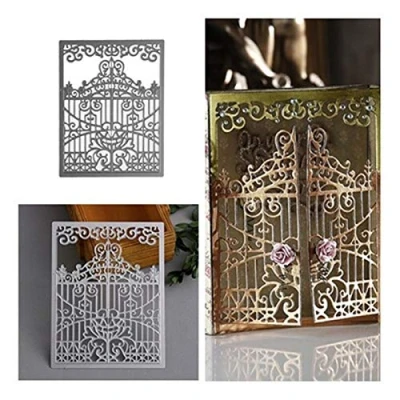 Immagine di fustelle per scrapbooking fai da te il taglio del cancello in metallo, te, scrapbooking, goffratura, biglietti di carta, album stencil, decorazione argento