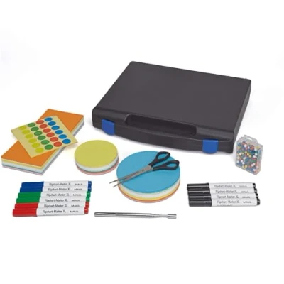 Immagine di Maul valigetta per moderazione MAULStarter Pratico set completo la gestione agile dei progetti, robusta in plastica con 1052 pezzi Include schede di moderazione, pennarelli, forbici,