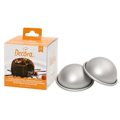 Immagine di Decora 0062952 Cf 10 Stampi Mezza Sfera In Alluminio Anodizzato Ø 7 X H 3,5 Cm
