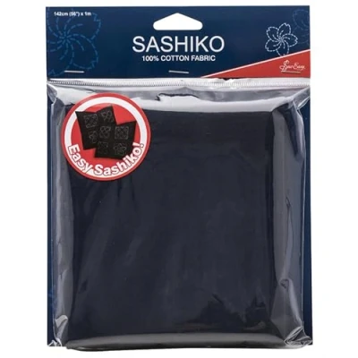 Immagine di Sew Easy sashiko Tessuto in cotone, 1 m x 1,42 m, colore navy scuro, per ricami