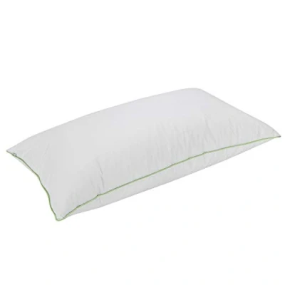 Immagine di Pikolin Home Cuscino deluxe 70% piuma d’oca con doppia federa in cotone anti acaro, orlo verde e durezza media