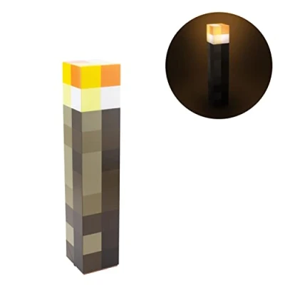 Immagine di Paladone Minecraft torcia con 2 modalità di luce, funzionamento a batteria