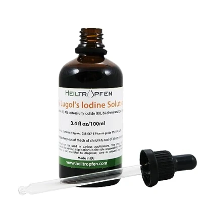 Immagine di Soluzione di iodio Lugol 2% 100 ml Formulazione liquida al 6% Realizzato con il 2 por cento e 4% ioduro potassio Heiltropfen®