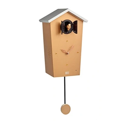 Immagine di KOOKOO BirdHouse rame, orologio cucu design moderno, canto di 12 uccelli canori o cuculo, c. pendolo