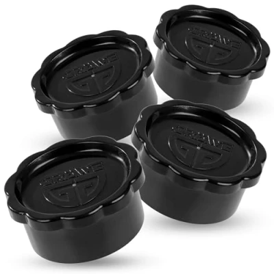 Immagine di GRÄWE coperchi per bottiglie di vetro Sodastream Penguin e Crystal, set 4 bottiglie, coperchio ermetico, nero