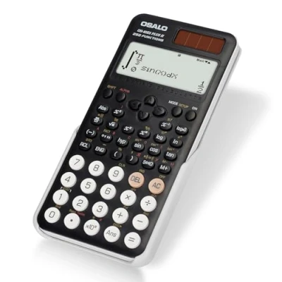 Immagine di OSALO OS 82ES 2nd Edition Calcolatrice scientifica, 252 funzioni, display scritto a 2 righe con coperchio scorrevole per studenti delle scuole secondarie