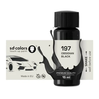 Immagine di SD COLORS OBSIDIAN BLACK 197 New Touch Up Paint 15 ML RIPARAZIONE GRAFICO PENNELLO COLORE CODICE NERO OSSIDIANO (SOLO VERNICIA)