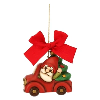 Immagine di THUN, Addobbo Natalizio Gnomo Oliver con Furgoncino in Ceramica di Alta Qualità, Versione Maxi, Collezione Natale, da Collezione, Idea Regalo per 7,8 x 5,1 7,5 cm