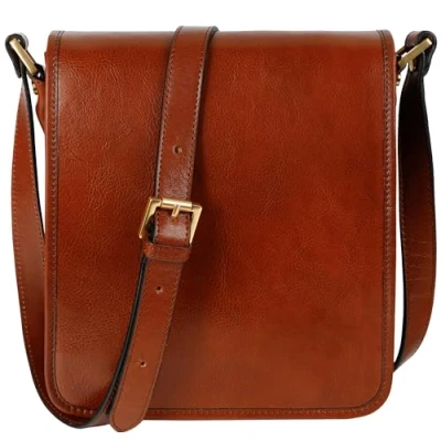 Immagine di Time Resistance Borsello Uomo Tracolla Pelle Fatto a Mano in Italia da Esperti Artigiani Pratica con Tasca per Tablet Borsa Chiusura Scatto