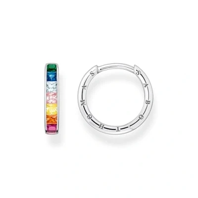 Immagine di THOMAS SABO Orecchini a cerchio da donna in Argento 925 con pietra di vetro 32022504, 20x2 mm, sterling, Zirconia cubica 1