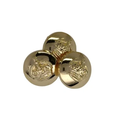 Immagine di 25 bottoni con corona incisa in oro e argento 15 mm, 20 mm 23 Prodotti spediti dalla Spagna (Oro, 18 mm)