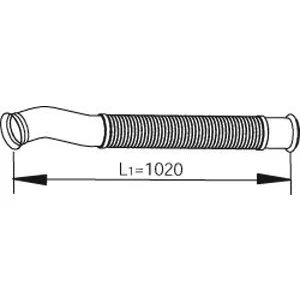 Immagine di DINEX 22188 Tubo gas scarico 1020, 1020 anteriore 124,8 Euro 5