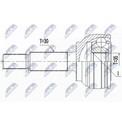Immagine di NTY NPZ CH 034 Kit Giunto Omocinetico Assale posteriore, posteriore Sx, Dx TESLA: Model S, X