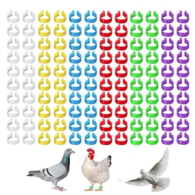 Immagine di 120 Pezzi Anelli per Coscia di Pollo Piedi Piccion Zampe Banda identificazione pollame Uccelli Polli Anatre Piccioni e Pappagallo (6 Colori,16mm)