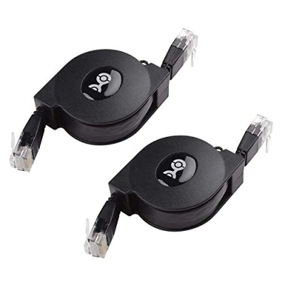 Immagine di Cable Matters cavo Ethernet retrattile 2 Pack (cavo Cat5e, Cat 5e) che supporta 10/100/1000 Mbps Gigabit