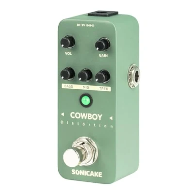Immagine di SONICAKE Distortion Pedal High Gain Pedale per effetti chitarra 2 modalità Frequenza media della distorsione normale True Bypass Cowboy