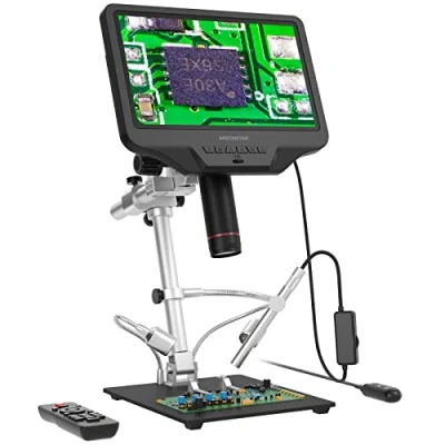 Immagine di Andonstar AD409 Pro HDMI Microscopio Digitale con Endoscopio, 10,1 pollici LCD Screen Saldatura Microscopio, 300X USB Fotocamera Elettronico per PCB Saldatura, Collezione Monete, Supporta