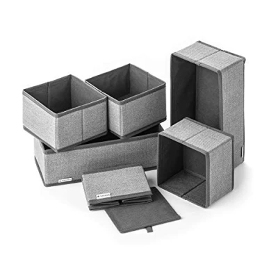 Immagine di Navaris Set 6X Scatole Organizer Organizzatori Armadi Pieghevoli Salvaspazio Scatola Organizzatore Interni Armadio Contenitore Ordinett Biancheria