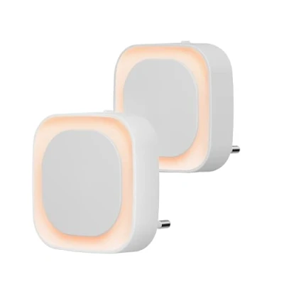 Immagine di YUNLEX Presa di Luce Notturna con Sensore Crepuscolare, 3 livelli luminosità regolabile per Camera dei Bambini, Bagno, Corridoio, Cucina, Scale, Ambra