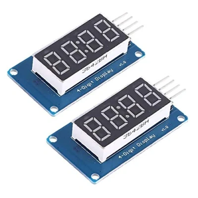 Immagine di HiLetgo 2pcs 0.36&quot; 4 Digit LED Tube Segment Display Module Red Common Anode TM1637 Drive Chip Clock for Arduino