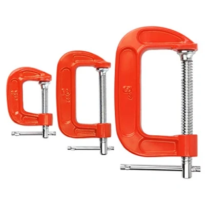 Immagine di MAXPOWER 3 Pezzi C Morsetti set 25 mm / 50 75 a per legno Terminali vite Resistenti da 1/2/3 Pollici Falegname