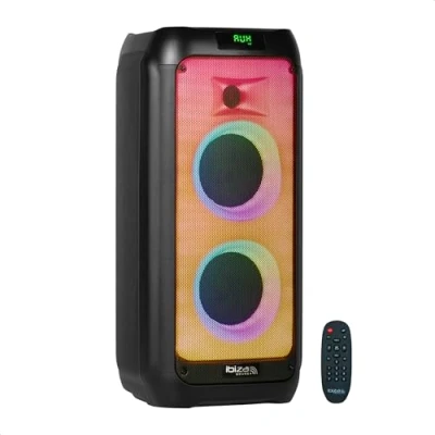 Immagine di Ibiza WAVE6 Altoparlante a batteria da 250W/2x5,25&quot; con Bluetooth, USB e microSD Effetto WAVE LED connessione wireless TWS Nero