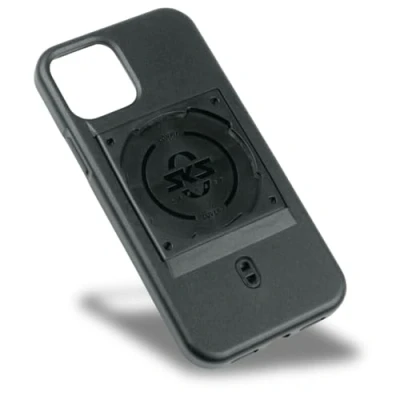 Immagine di SKS Germany COMPIT Cover per iPhone 12/12 PRO cellulare con dispositivo di fissaggio (compatibile il COMPIT, in plastica bicomponente resistente all&#039;usura, piacevole al tatto), nero
