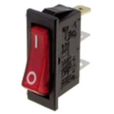 Immagine di INTERRUTTORE A BASCULA UNIPOLARE LUMINOSO ROSSO 230V ON OFF