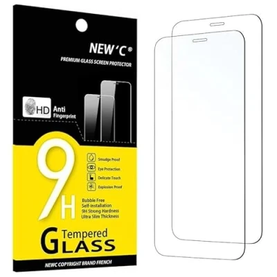 Immagine di NEW&#039;C 2 Pezzi, Vetro Temperato per iPhone 12/12 PRO (6,1 Pollici), Pellicola Prottetiva Anti Graffio, Impronte, Senza Bolle, Durezza 9H, 0,33mm Ultra Trasparente, Resistente