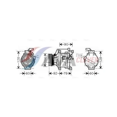 Immagine di AVA COOLING SYSTEMS TOAK446 compressore Aria Condizionata SC5A06C 12V PAG 46 R134a con olio