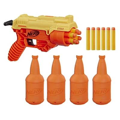 Immagine di Nerf Alpha Strike Cobra RC 6 Set di 17 Pezzi Include 1 Giocattolo Blaster, 4 Semi bersagli, e 12 Freccette Ufficiali Elite per Bambini, Ragazzi, Adulti, E7857EU4
