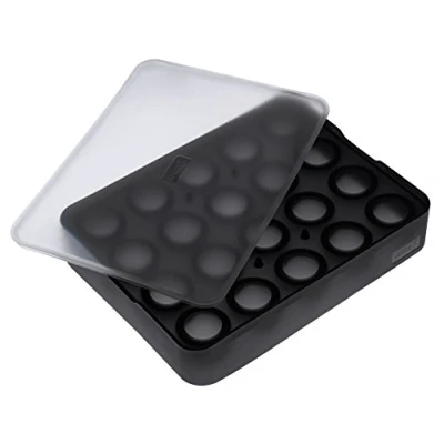 Immagine di Lurch ICE FORMER Ghiacciapasta in silicone con coperchio per 20 palline di ghiaccio dimensioni 3 cm, colore: Nero