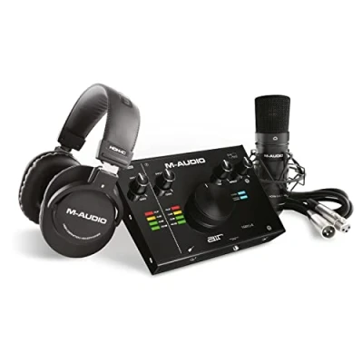 Immagine di M Audio AIR 1924 Vocal Studio Pro Scheda USB Interfaccia con Cuffie, Microfono a Condensatore, Accessori, Cavo XLR e Software Professionale