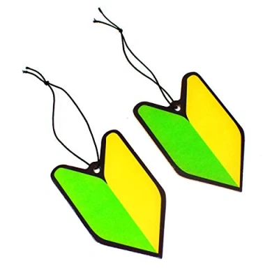 Immagine di Set di 2 deodoranti per auto, profumatori a forma albero profumato profumatore design (2 Wakaba)