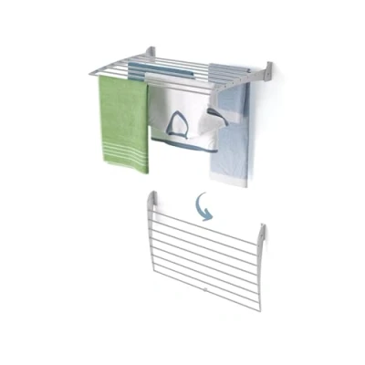 Immagine di foxydry Fold, Stendibiancheria da parete, Stendino Verticale, Pieghevole Interno e Esterno in Alluminio Acciaio 82x50x50 cm (Grigio Down, 1x Fold 80)