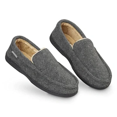 Immagine di DUNLOP Pantofole Uomo Ciabatte Invernali da Casa Calde Comode Antiscivolo Memory Foam (Antracite, 44 EU)